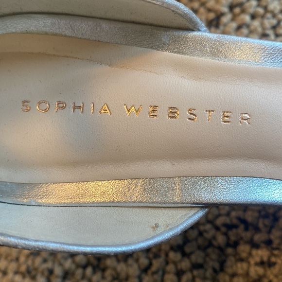 Sophia Webster, Silver Sparkles, Ankle Strap, Sandal with 3 inch Heel, Size 37 - Picture 7 of 12
